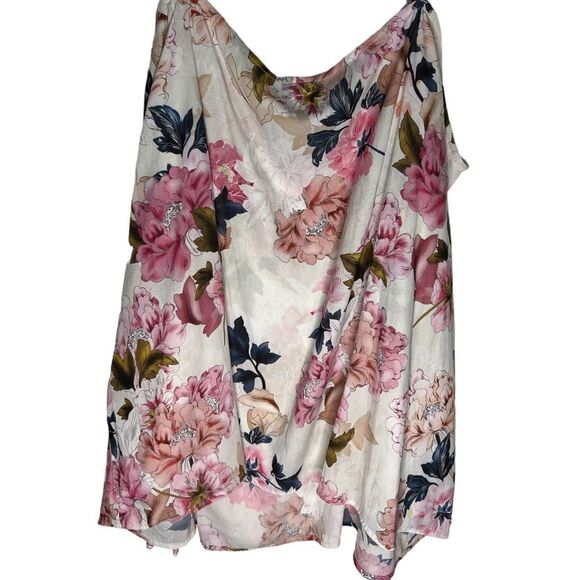 Torrid Floral Blouse Long Sleeve/Tank With Exposed Shoulder - Picture 3 of 4